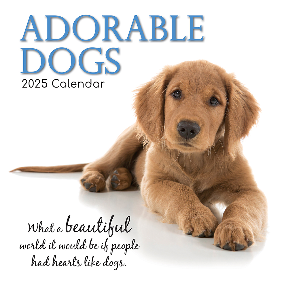 2025 Square Wall Calendar - Adorable Dogs  Wholesale Stationery