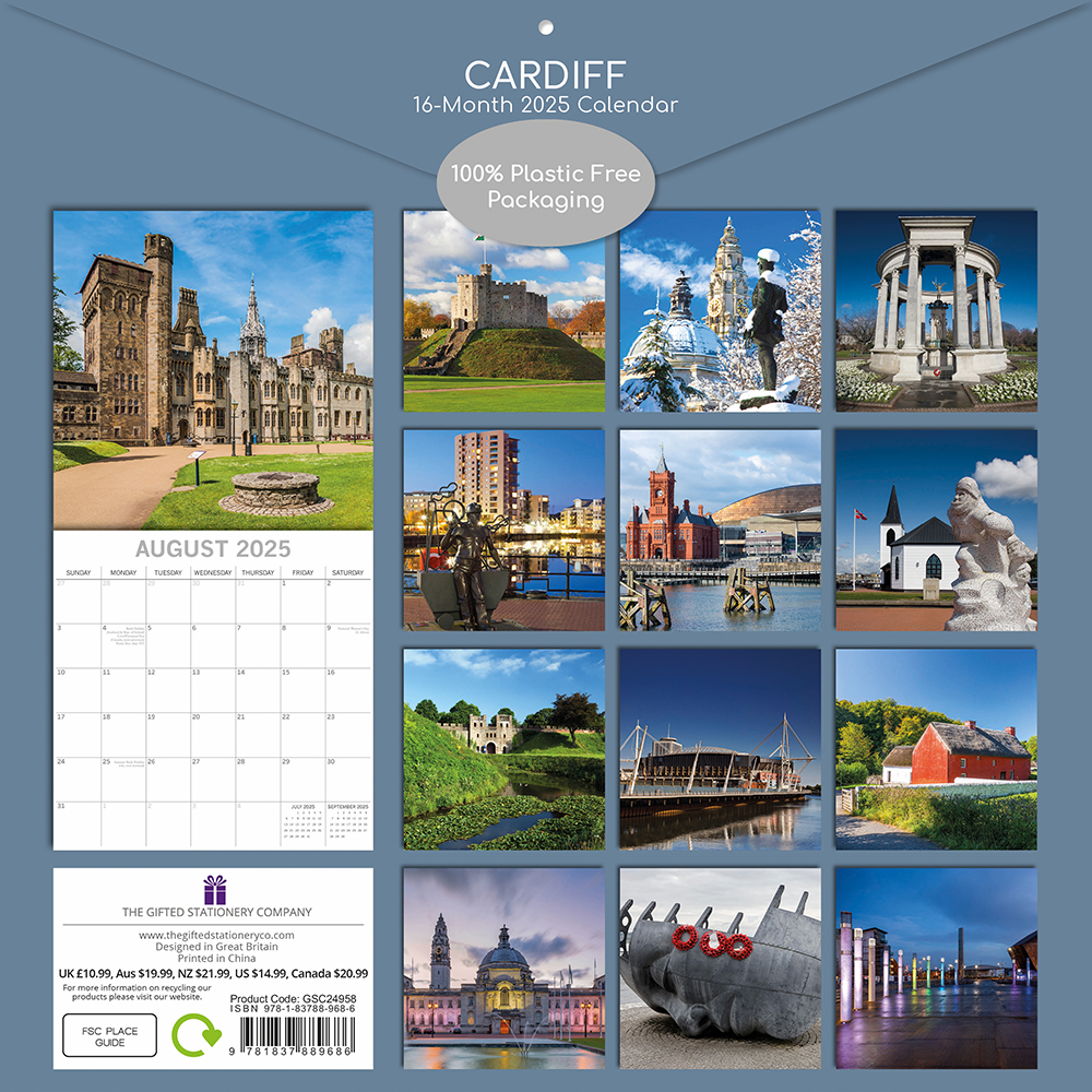 2025 Square Wall Calendar Cardiff Wholesale Stationery