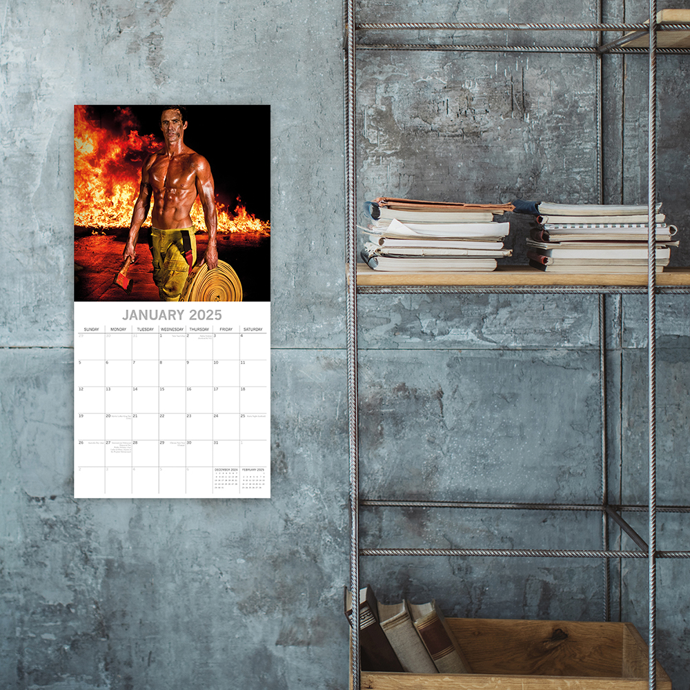 2025 Square Wall Calendar Firefighters Wholesale Stationery