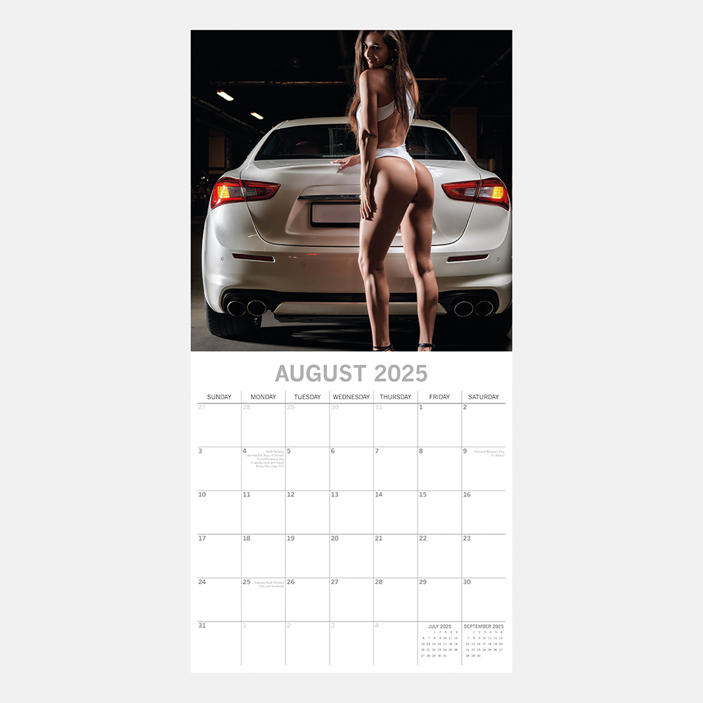 2025 Square Wall Calendar Girls & Cars Wholesale Stationery