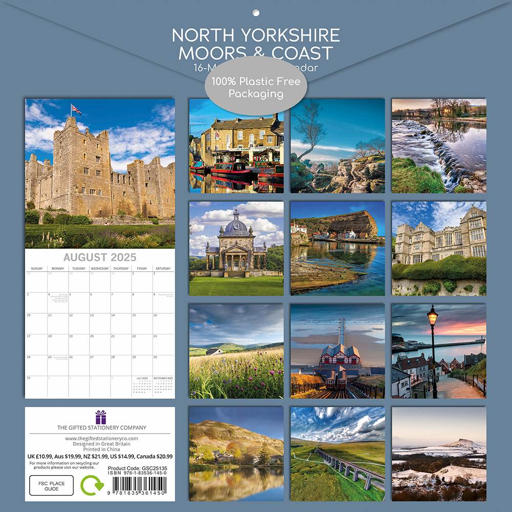 2025 Square Wall Calendar - North Yorkshire | Wholesale Stationery