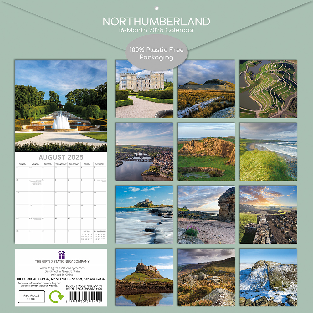 2025 Square Wall Calendar Northumberland Wholesale Stationery