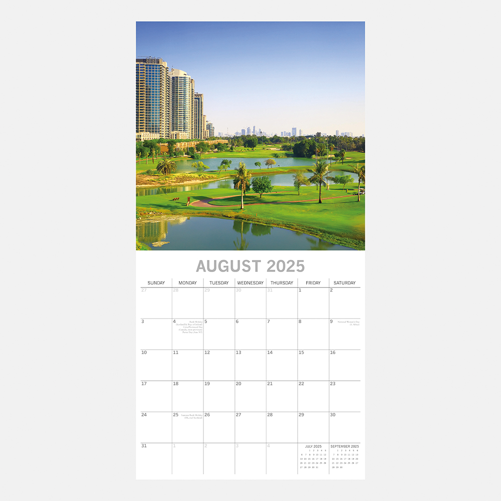 Golf Wall Calendar 2025