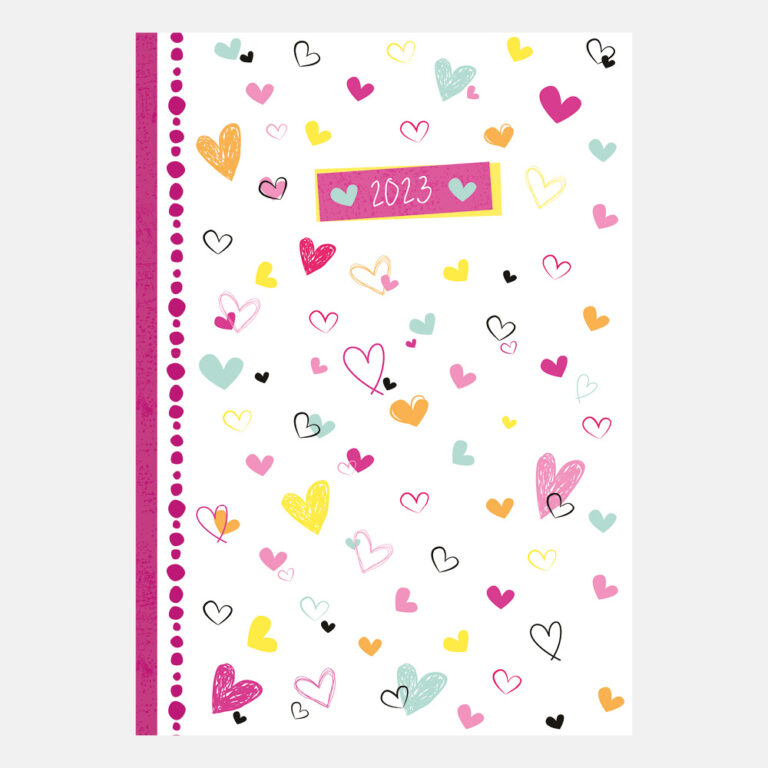 2023 A6 Flexi Diary - Hearts - The Gifted Stationery Company