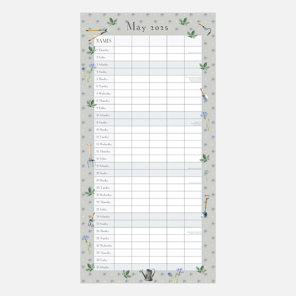 2025 Square Wall Calendar Garden Organiser Wholesale Stationery