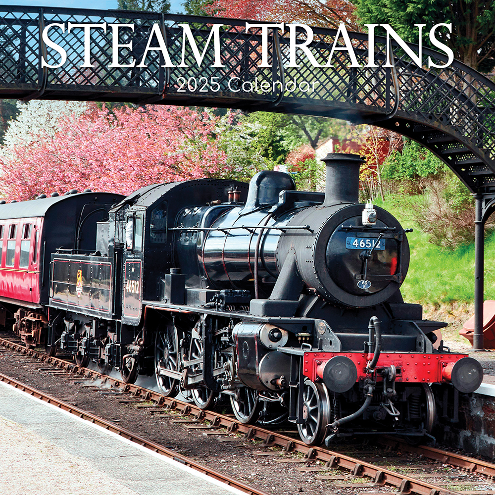 2025 Square Wall Calendar Steam Trains Wholesale Stationery