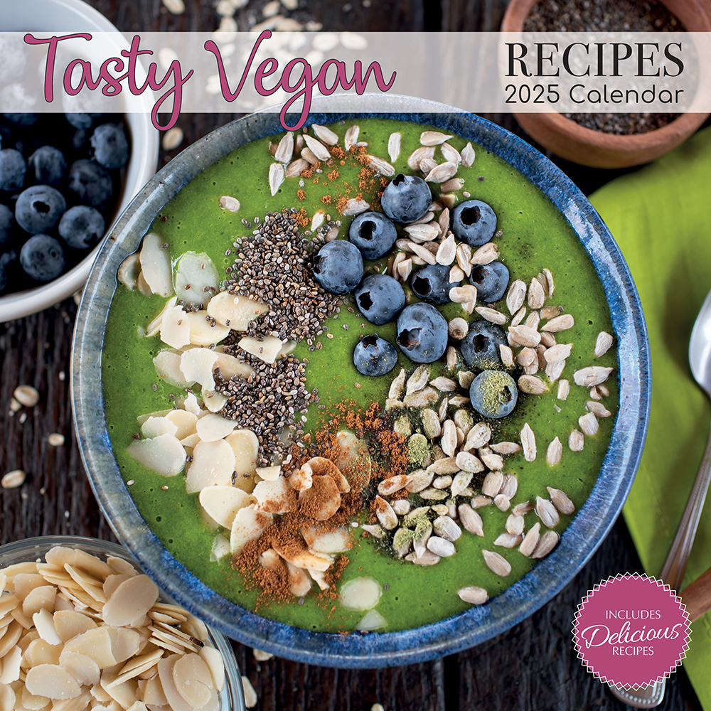 2025 Square Wall Calendar Tasty Vegan Recipes Wholesale Stationery
