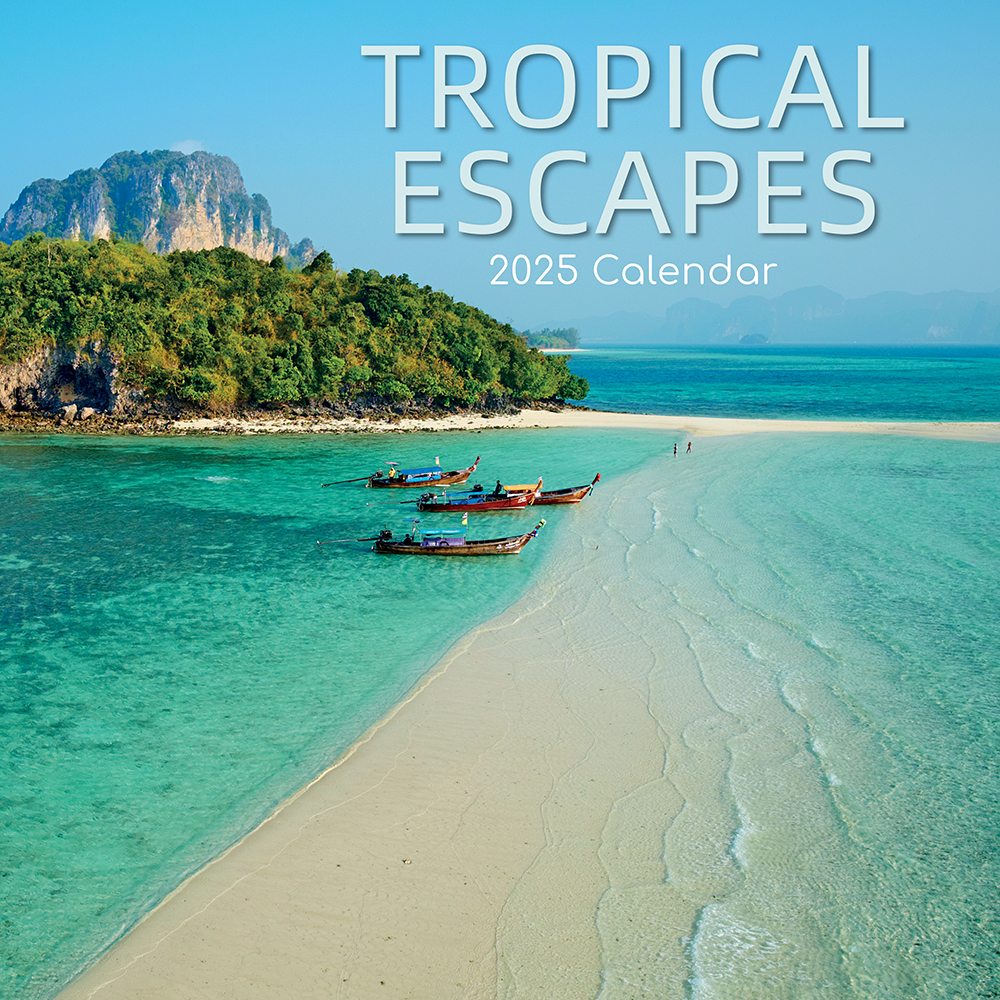 2025 Square Wall Calendar Tropical Escapes Wholesale Stationery