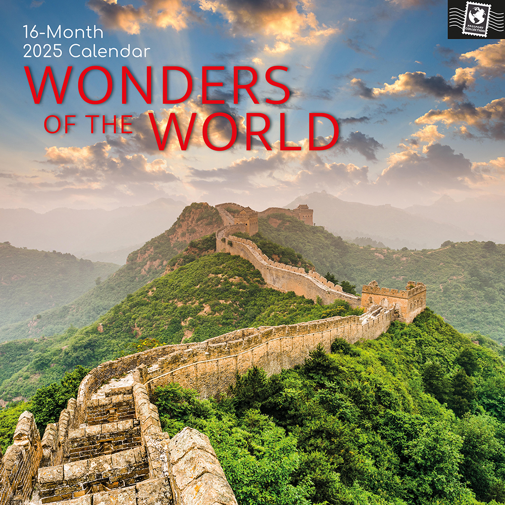 2025 Square Wall Calendar Wonders of the World Wholesale Stationery