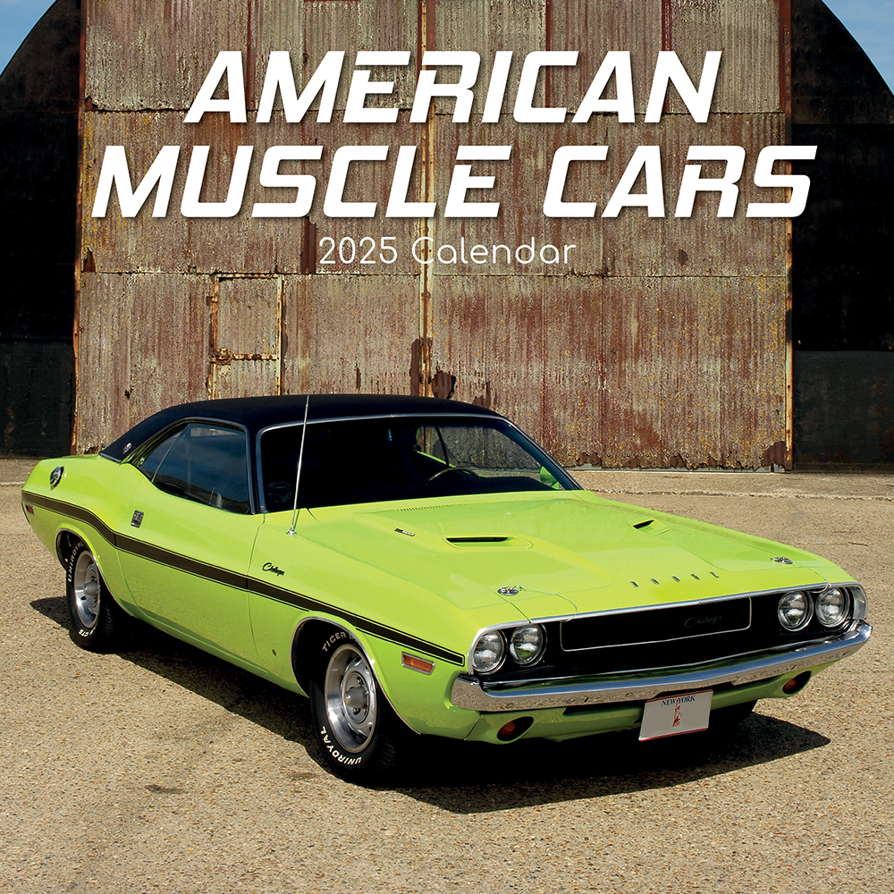 2025 Square Wall Calendar American Muscle Cars Wholesale Stationery