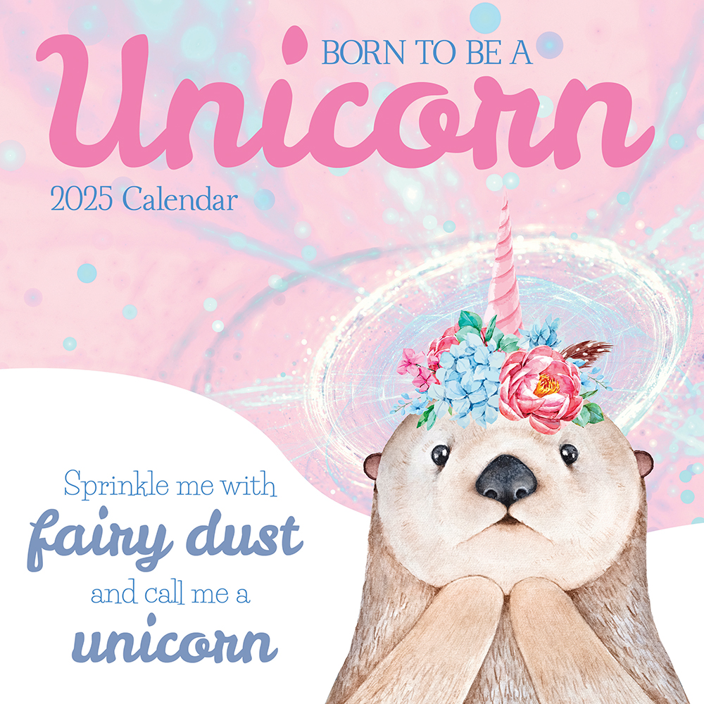 2025 Square Wall Calendar - Born to be a Unicorn  Wholesale Stationery