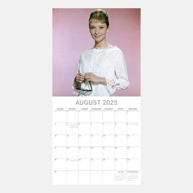 2025 Square Wall Calendar - Audrey Hepburn  Wholesale Stationery