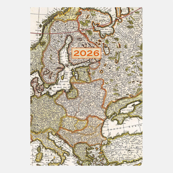 2026 A5 Padded Diary - Antique Maps